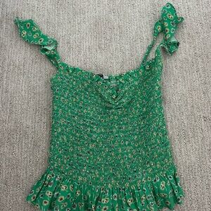 Blue Life Smocked Ruffled Camisole